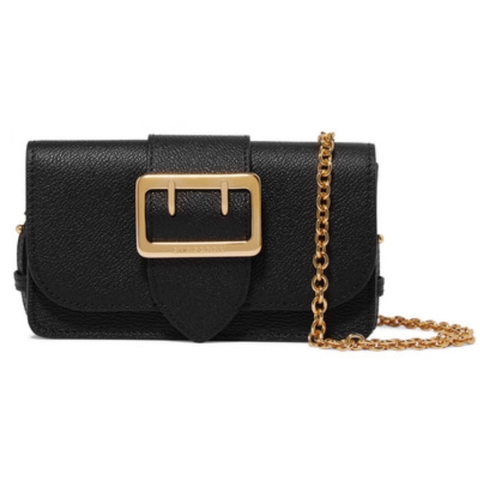 Burberry Mini Buckle Textured Leather Clutch Bag